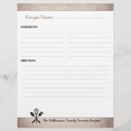 Lámina Inserción del enlace de receta del libro de cocina
