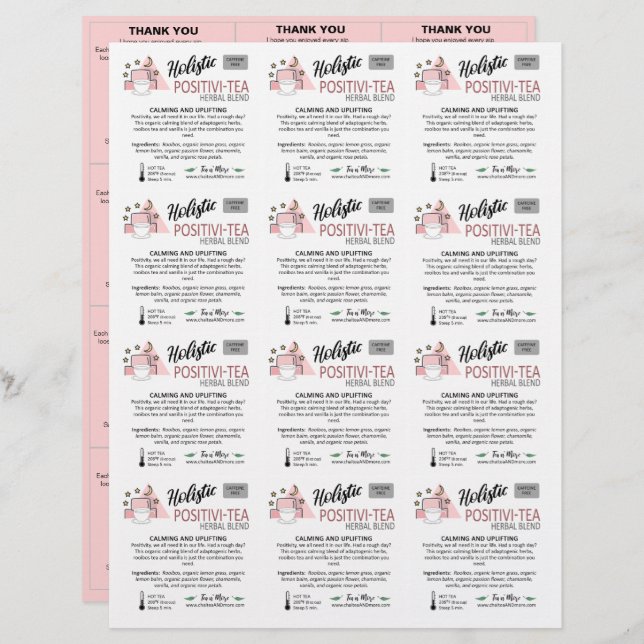 Lámina Inserciones de ejemplo cuadrado pequeño rosado 3x4 (Anverso / Reverso)