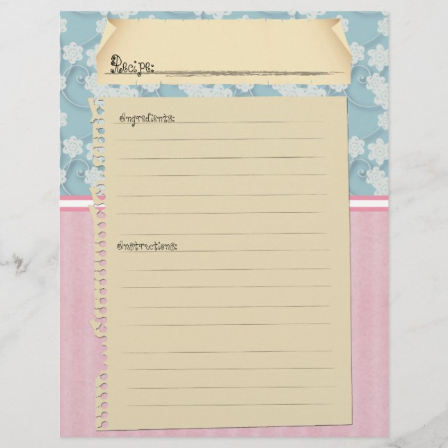 Lámina Inserciones del ligador de recetas (Anverso)