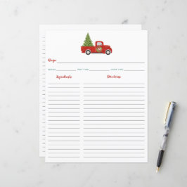 Lámina Inserto de carpeta de recetas de camión y árbol de