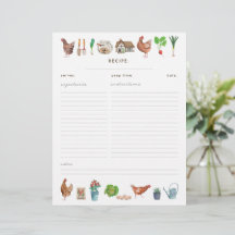 Inserto de carpeta de recetas de pollo de mercado