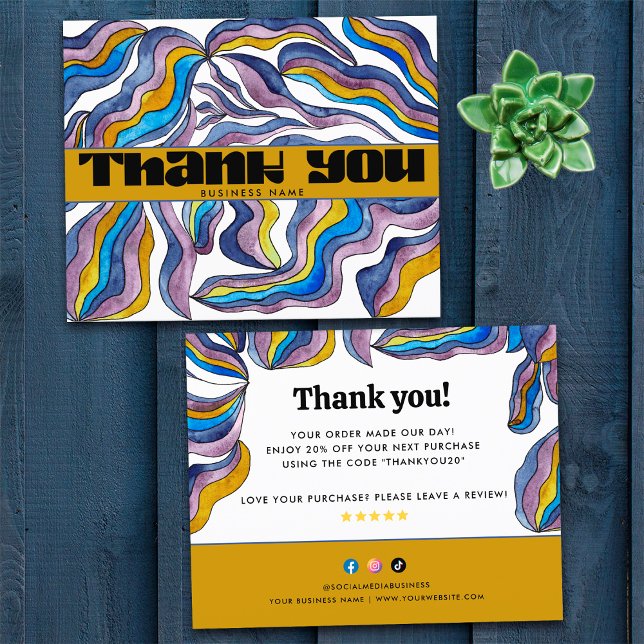 Lámina Inserto de paquete de negocios morado azul retro g (Front and Back)