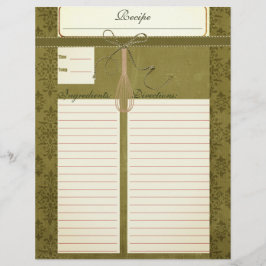 Lámina Insertos de recetas verdes de oliva clásicas