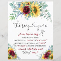 Instrucciones de juego Sunflowers Bridal Shower Ri