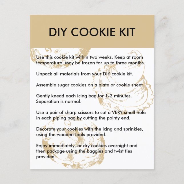 Lámina Instrucciones simples del kit de galletas diy de p (Anverso)
