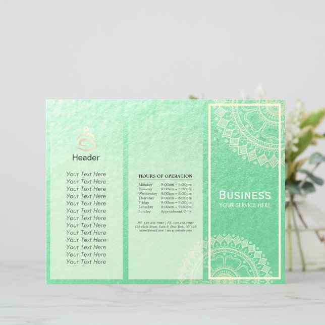 Lámina Instructor de Meditación de Yoga Gold Mandala Tri- (Anverso de pie)