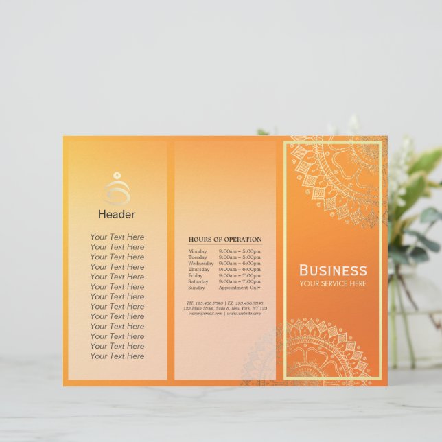 Lámina Instructor de Meditación de Yoga Gold Mandala Tri- (Anverso de pie)