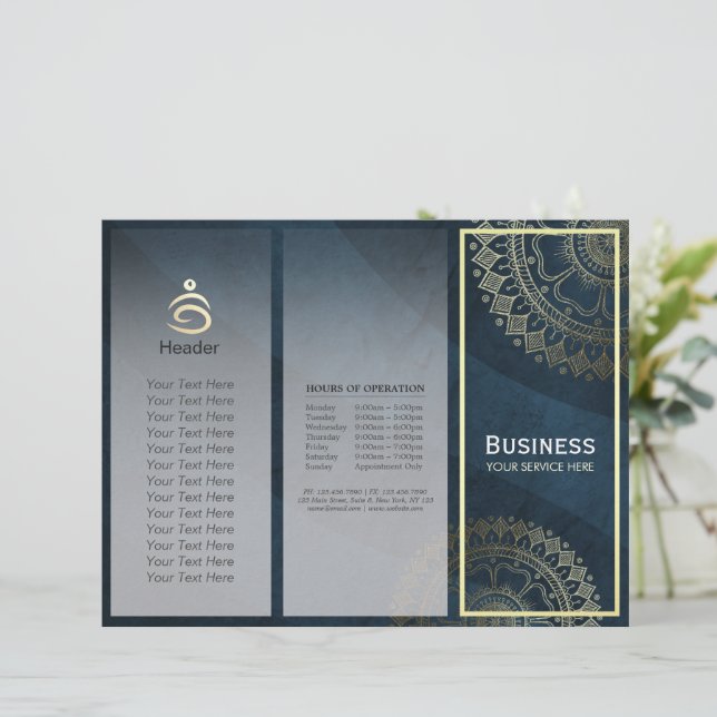 Lámina Instructor de Meditación de Yoga Gold Mandala Tri- (Anverso de pie)