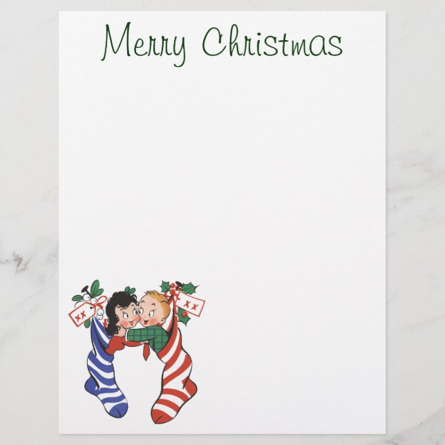 Lámina Inventarios de Navidad de época con niños amables (Anverso)