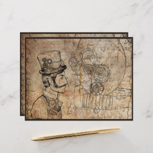 Lámina Inventor de Steampunk Top Hat Científico Clockwork