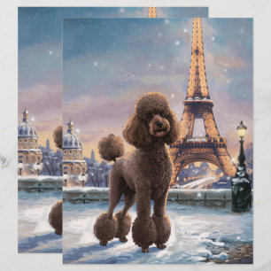 Lámina Invierno de canapé marrón en papel de cuaderno de 