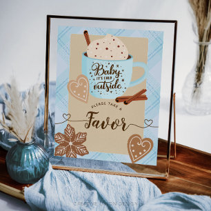 Lámina Invierno de chocolate caliente Baby Shower Boy fav