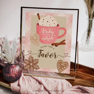 Lámina Invierno de chocolate caliente Chica Baby Shower f