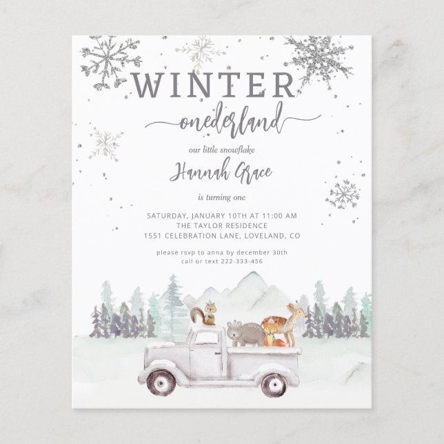 Lámina Invierno Presupuestario Onederland Primer Cumpleañ (Anverso)