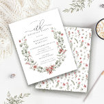 Lámina Invierno Presupuestario Verdor Rojo Floral 40 cump<br><div class="desc">El marco botánico de Boho,  de color verde sabio moderno,  se acentúa con pequeñas flores de poinsettia.</div>
