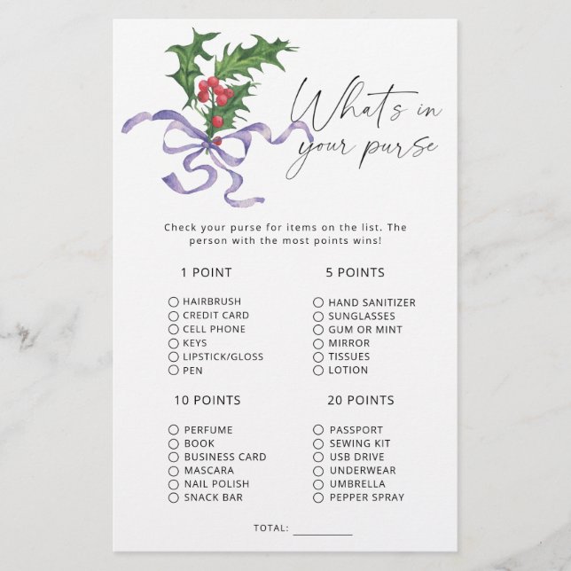 Lámina Invierno qué hay en tu bolso (Anverso)