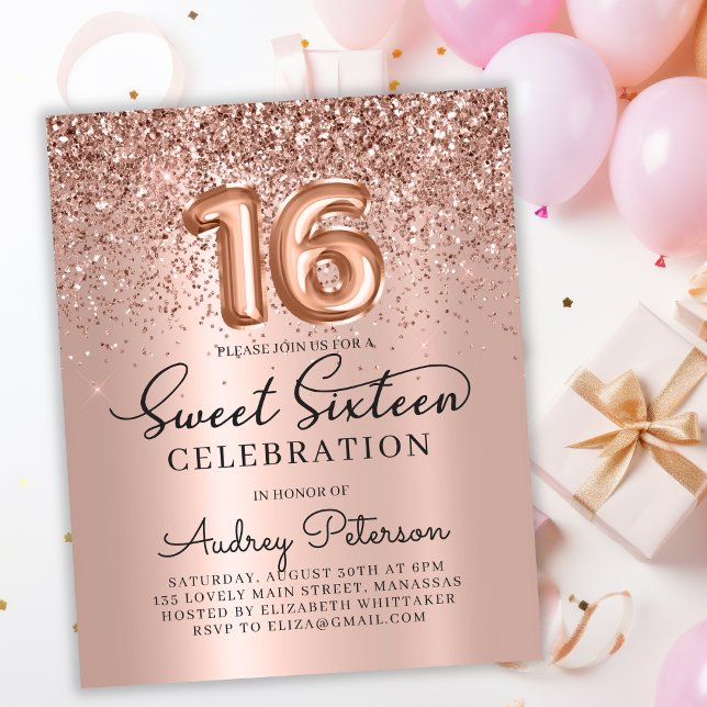 Lámina Invitación a 16 cumpleaños de Rosa de presupuesto (Subido por el creador)