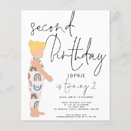 Lámina Invitación a 2º cumpleaños del Chica de guión de p