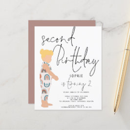 Lámina Invitación a 2º cumpleaños del Chica de guión de p