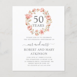 Lámina Invitación a 50 Aniversario de la Floral Rosa del