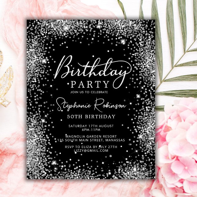 Lámina Invitación a 50 cumpleaños del Purpurina de Plata  (Subido por el creador)
