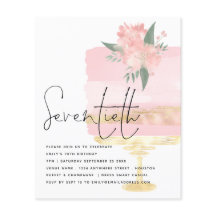 Invitación a 70.º Fiesta del pastel de cumpleaños 