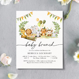 Lámina Invitación a Baby Brunch, Fiesta de Safari Animal