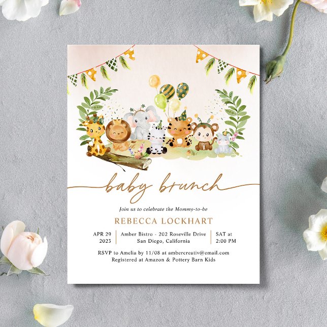 Lámina Invitación a Baby Brunch para Chica de Safari de l (Subido por el creador)