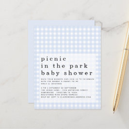 Lámina Invitación a Baby Shower Blue Gingham de Budget Pi