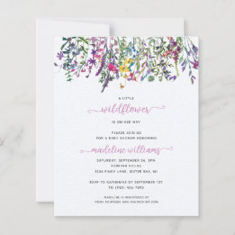 Lámina Invitación a Baby Shower BUDGET Little Wildflower