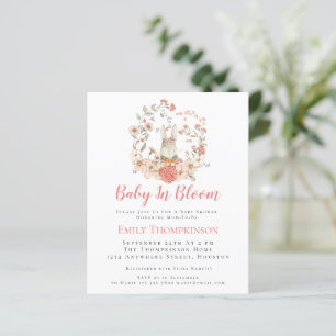 Lámina Invitación a Baby Shower Chica de conejito en Bloo
