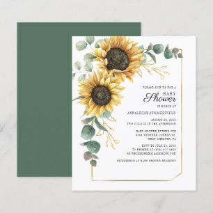Lámina Invitación a Baby Shower con floración floral de g