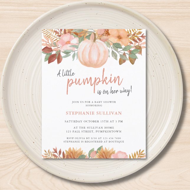 Lámina Invitación a Baby Shower con flores de calabaza de (Subido por el creador)