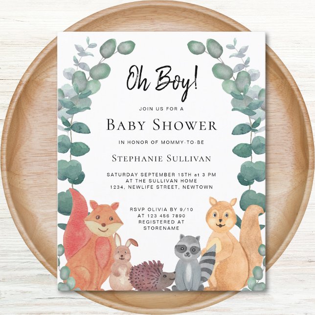 Lámina Invitación a Baby Shower de animales forestales de (Subido por el creador)