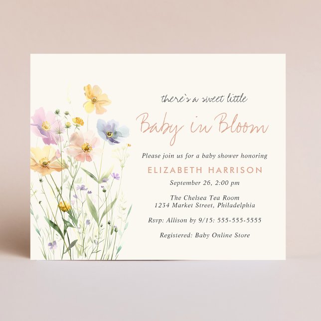 Lámina Invitación a Baby Shower de Baby In Bloom Wildflow (Subido por el creador)