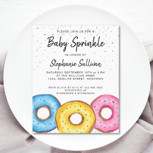 Lámina Invitación a Baby Shower de Baby Sprinkle Donuts