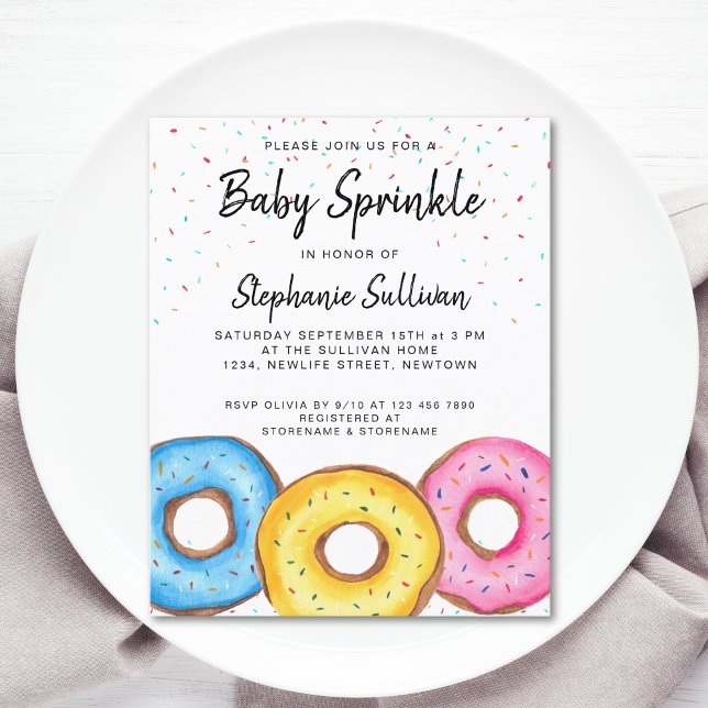 Lámina Invitación a Baby Shower de Baby Sprinkle Donuts (Subido por el creador)