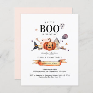 Lámina Invitación a Baby Shower de Boo de Halloween con p