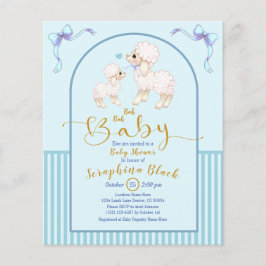 Lámina Invitación a Baby Shower de BUDGET Blue Boy Lamb