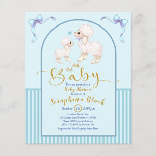 Lámina Invitación a Baby Shower de BUDGET Blue Boy Lamb
