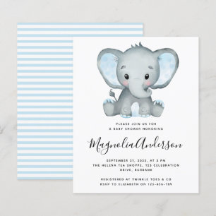 Lámina Invitación a Baby Shower de BUDGET Blue Elephant