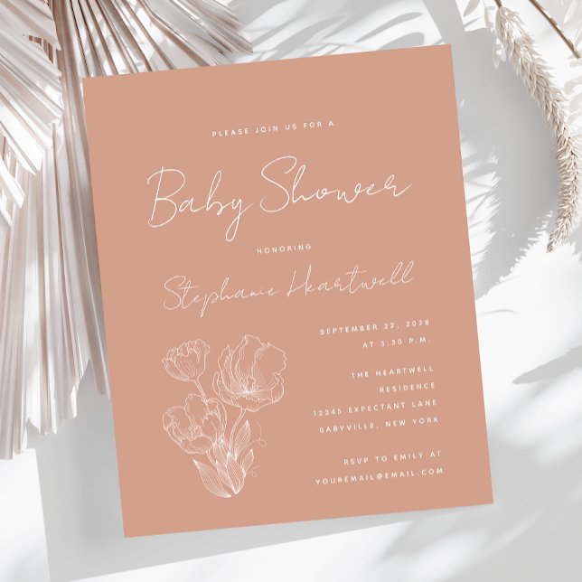 Lámina Invitación a Baby Shower de Budget Boho Floral Ter (Subido por el creador)