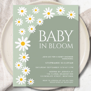 Lámina Invitación a Baby Shower de Budget Daisy Baby In B
