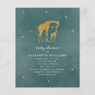 Lámina Invitación a Baby Shower de Budget Giraffe Stars