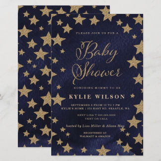 Lámina Invitación a Baby Shower de Budget Gold Stars
