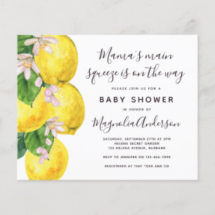 Lámina Invitación a Baby Shower de Budget Lemon Main Sque