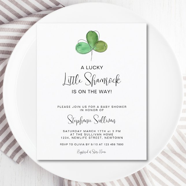 Lámina Invitación a Baby Shower de Budget Lucky Shamrock (Subido por el creador)