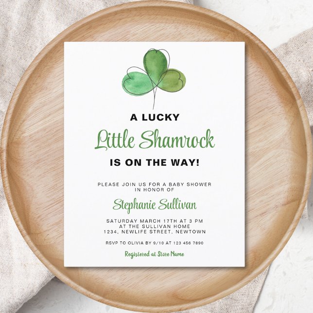 Lámina Invitación a Baby Shower de Budget Lucky Shamrock (Subido por el creador)