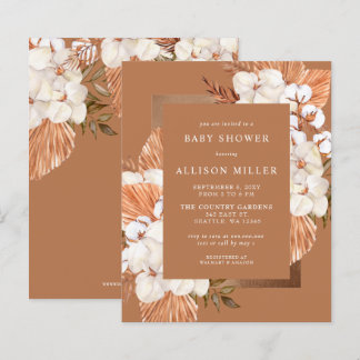 Lámina Invitación a Baby Shower de Budget Pampas Unisex