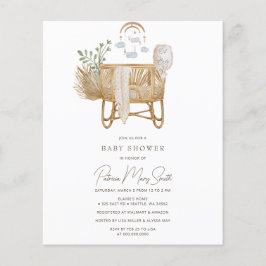 Lámina Invitación a Baby Shower de Budget Rustic Boho Bab